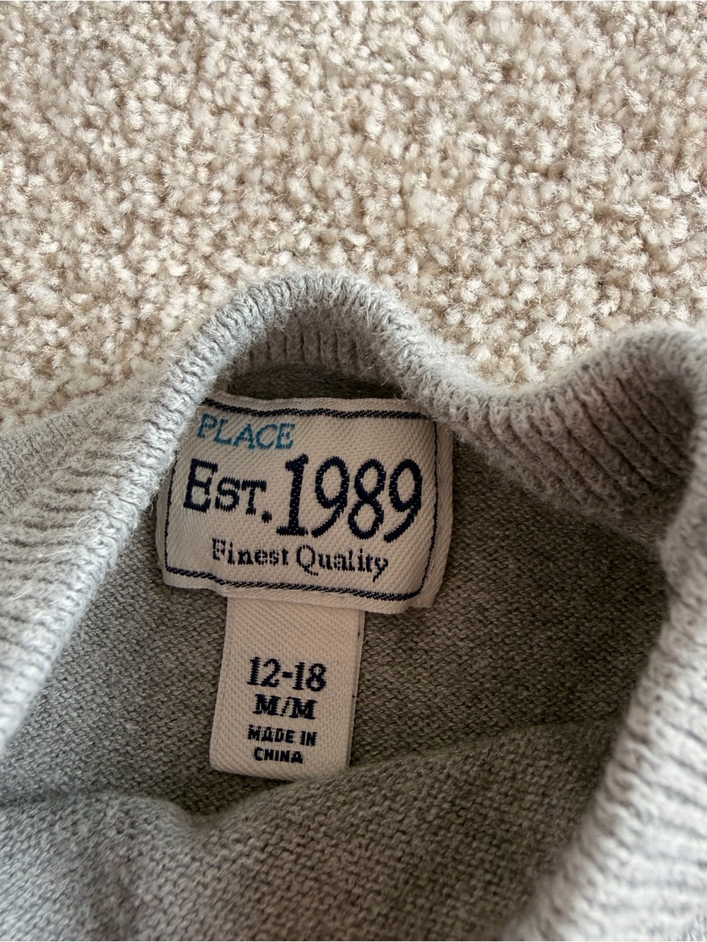 “Vintage” Children’s Place - Gray Sweater with Red Suspender Detail - Picture 3 of 4
